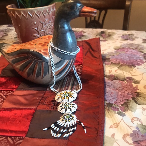 NATIVE AMERICAN FOLK ART BEADED NECKLACE 18” - Picture 16 of 16